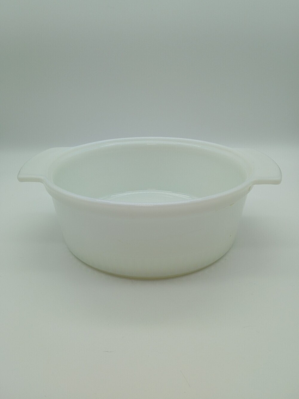 Fire-King 2-Quart White Milk Glass Round Casserole Dish